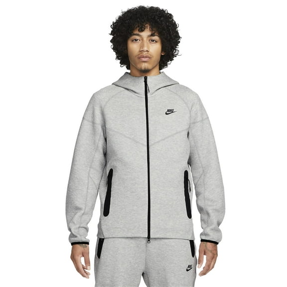 Men's Nike Sportswear Tech Fleece Dark Grey Heather/Black Windrunner Full Zip Hoodie - S