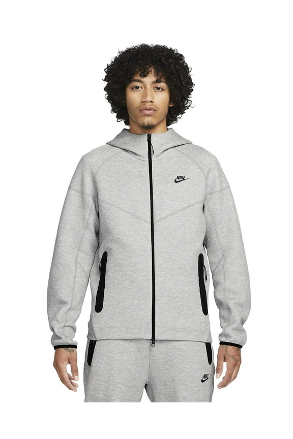Men's Nike Sportswear Tech Fleece Dark Grey Heather/Black Windrunner Full Zip Hoodie - XL
