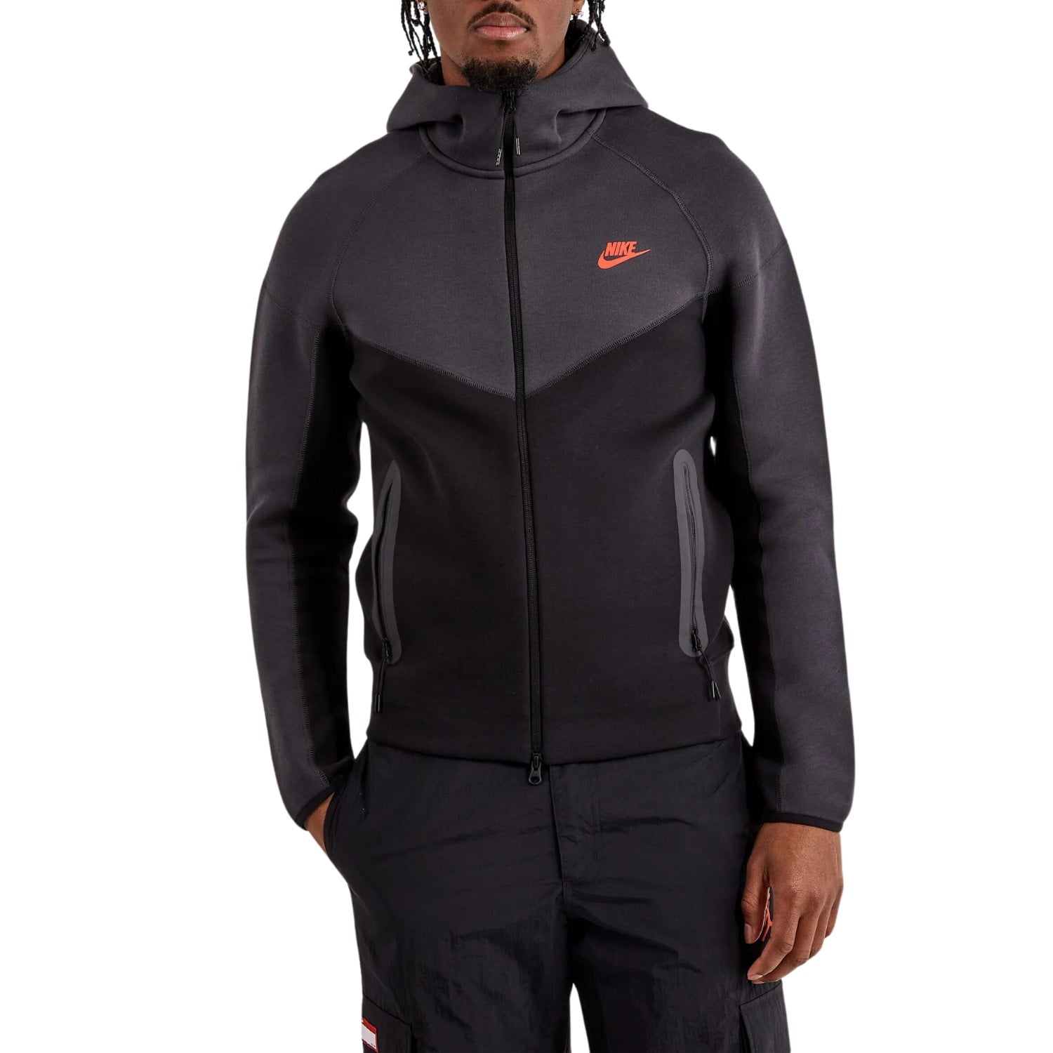 Men's Nike Sportswear Tech Fleece Grey/Black Full Zip Hoodie