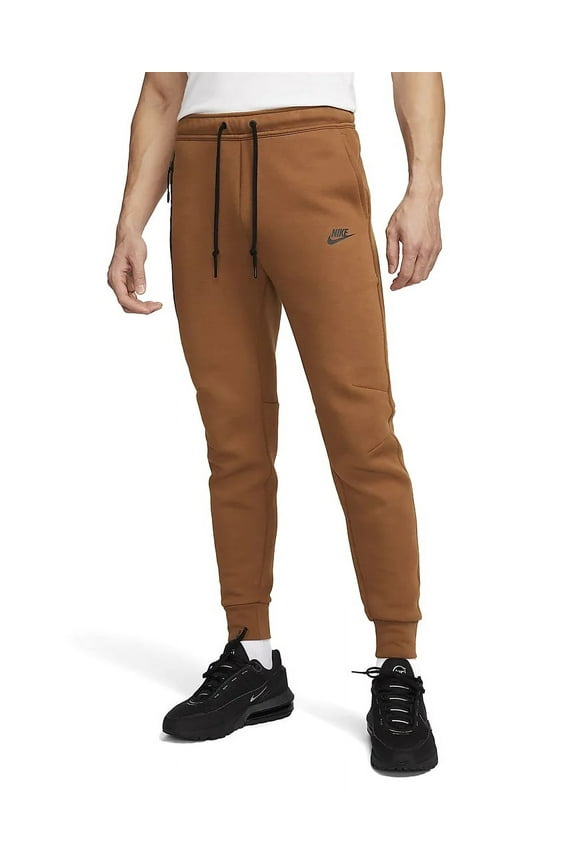 Men's Nike Sportswear Tech Light British Tan/Black Fleece Joggers - S