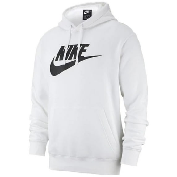 Men's Nike Sportswear White/Black Fleece Graphic Pullover Hoodie (BV2973 100) - L