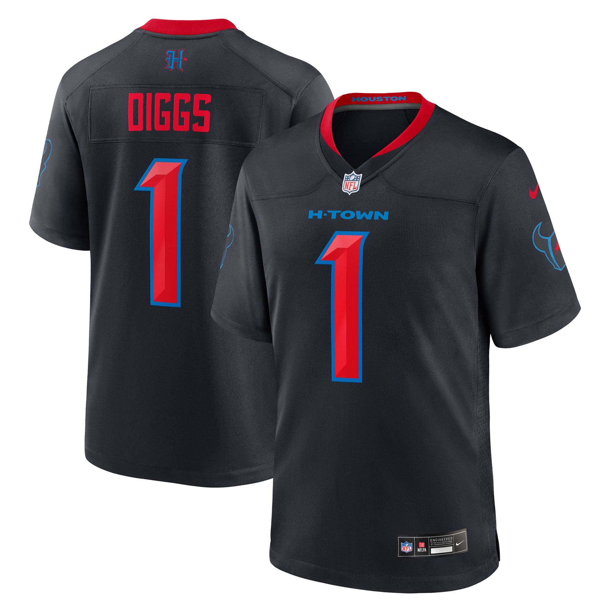 Houston Texans Jersey Red Stefon Diggs Jersey Men's Nike Stefon