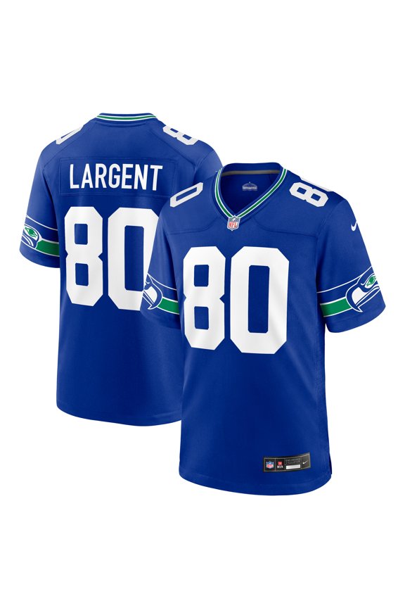 Men's Nike Steve Largent Royal Seattle Seahawks Throwback Retired Player Game Jersey