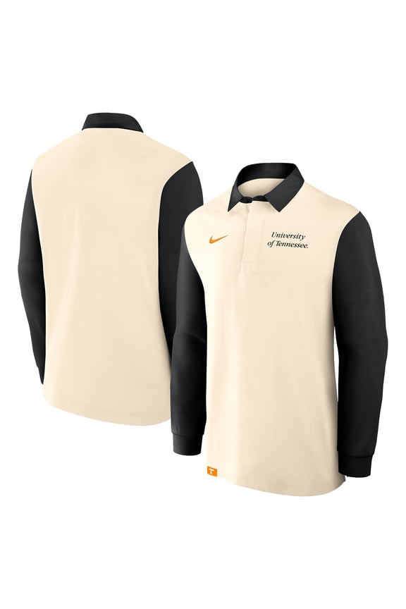 Men's Nike Cream/Black Tennessee Volunteers Rugby Long Sleeve Shirt