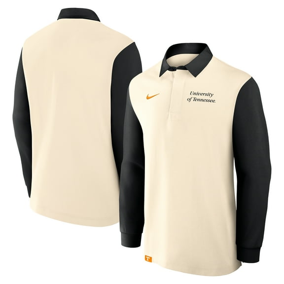 Men's Nike Cream/Black Tennessee Volunteers Rugby Long Sleeve Shirt