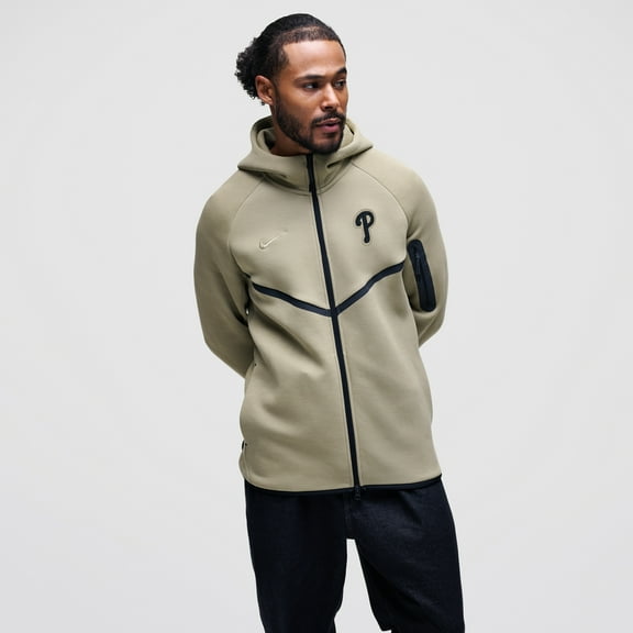 Men's Nike  Tan Philadelphia Phillies Tech Fleece Windrunner Full-Zip Hoodie Jacket