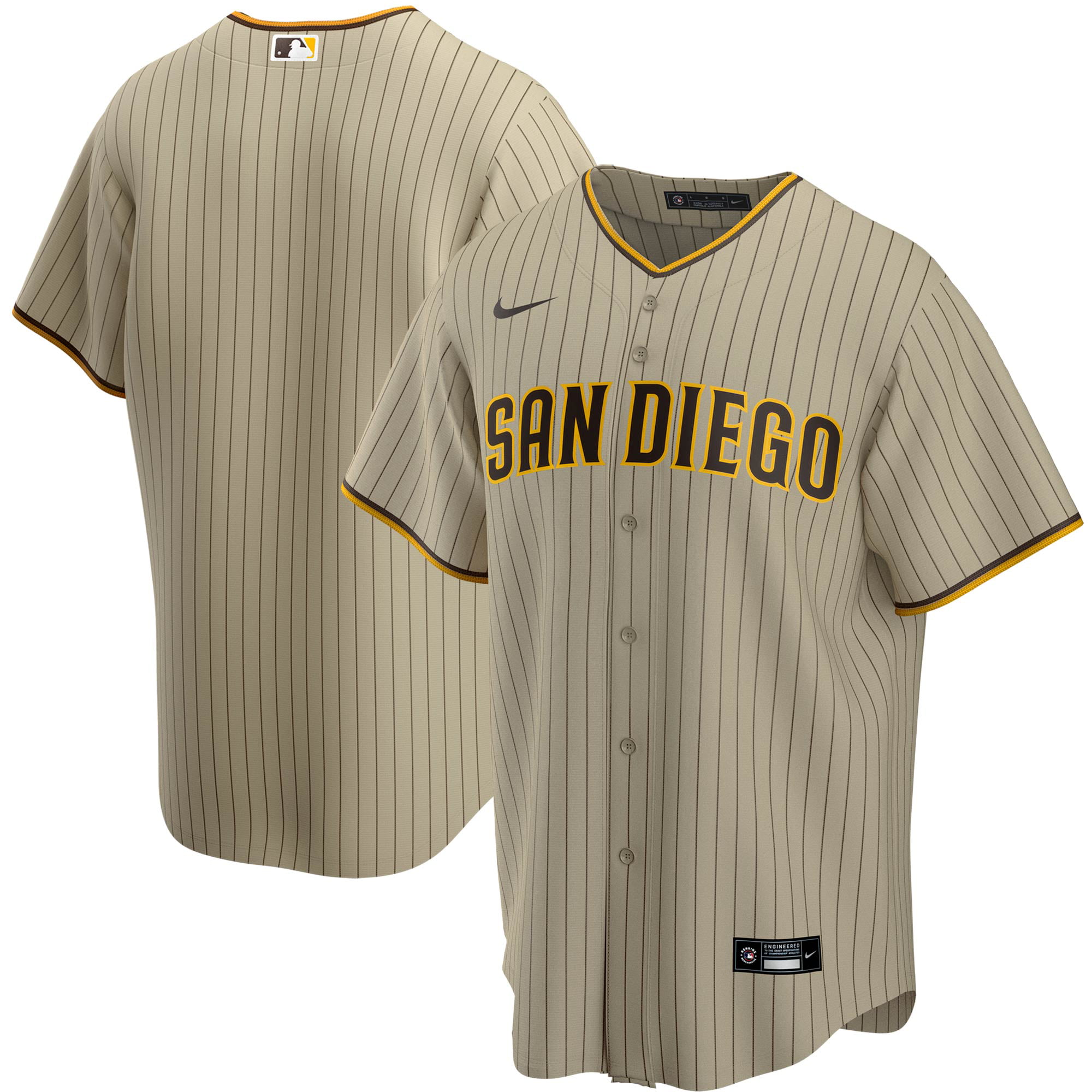 Men's Nike Tan San Diego Padres Alternate Replica Team Jersey 