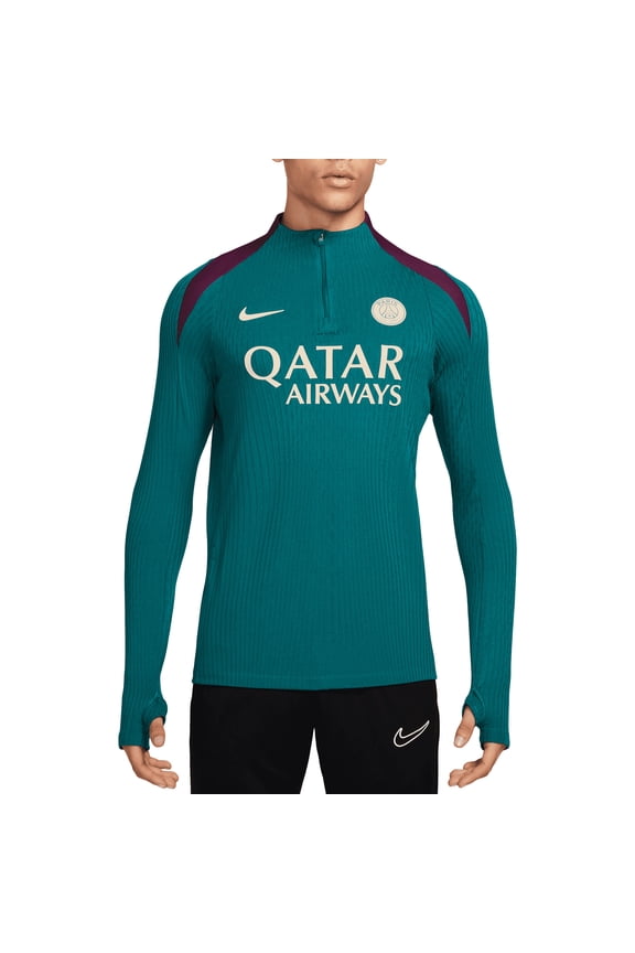 Men's Nike Teal Paris Saint-Germain 2024/25 Advance Strike Drill Performance Quarter-Zip Top