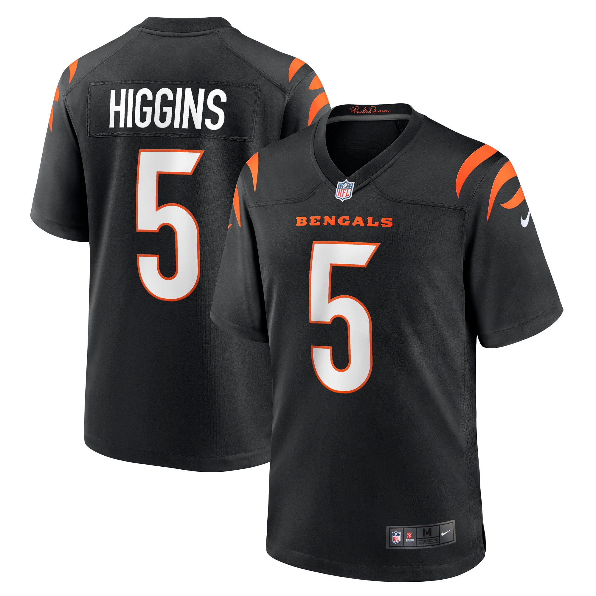 Men s Nike Tee Higgins Black Cincinnati Bengals Game Player Jersey Walmart