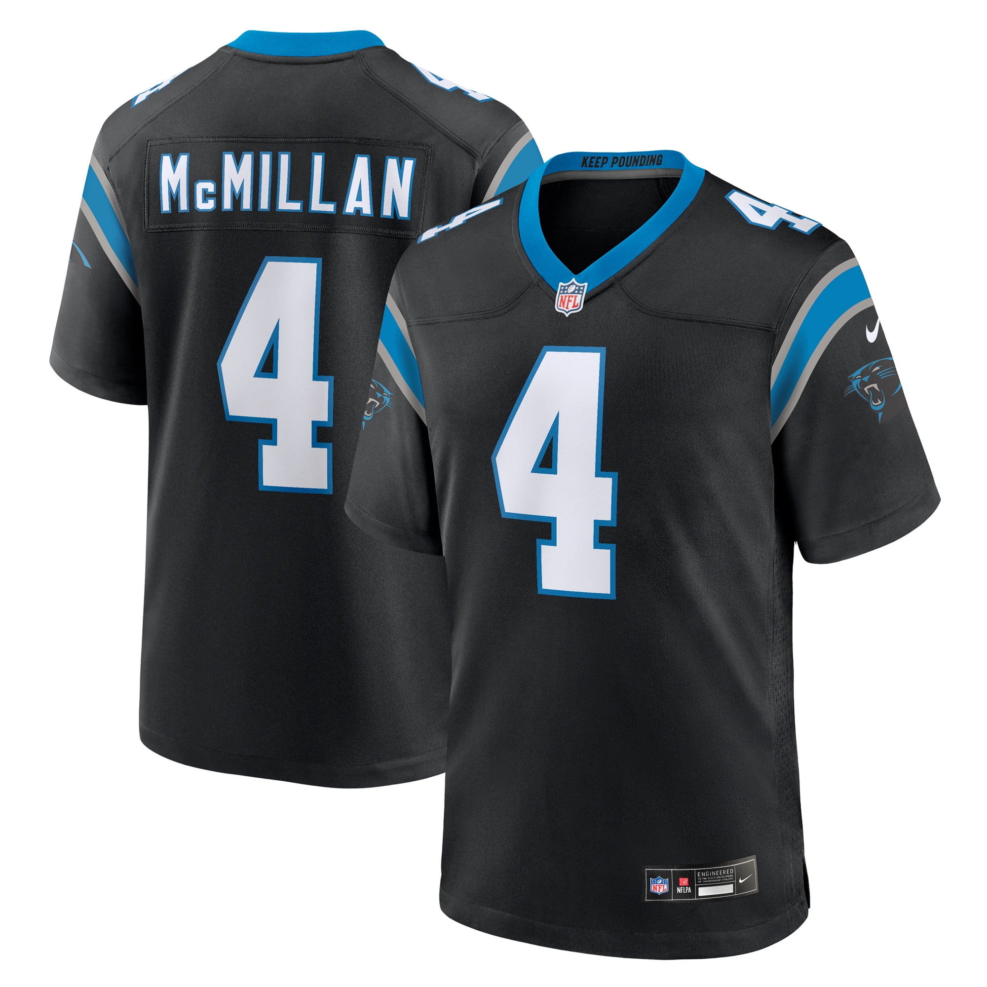 Men's Nike Nick Thurman Black Carolina Panthers Team Game Jersey