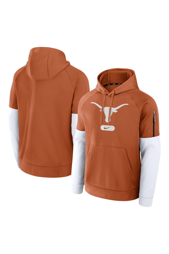 Men's Nike Texas Orange Burnt Orange Texas Longhorns Fitness Performance Pullover Hoodie