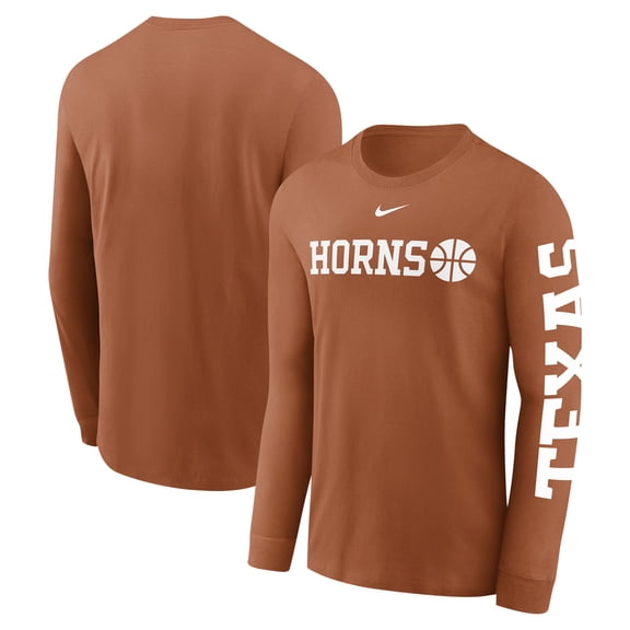 Men's Nike  Texas Orange Texas Longhorns Basketball Icon Two-Hit Long Sleeve T-Shirt