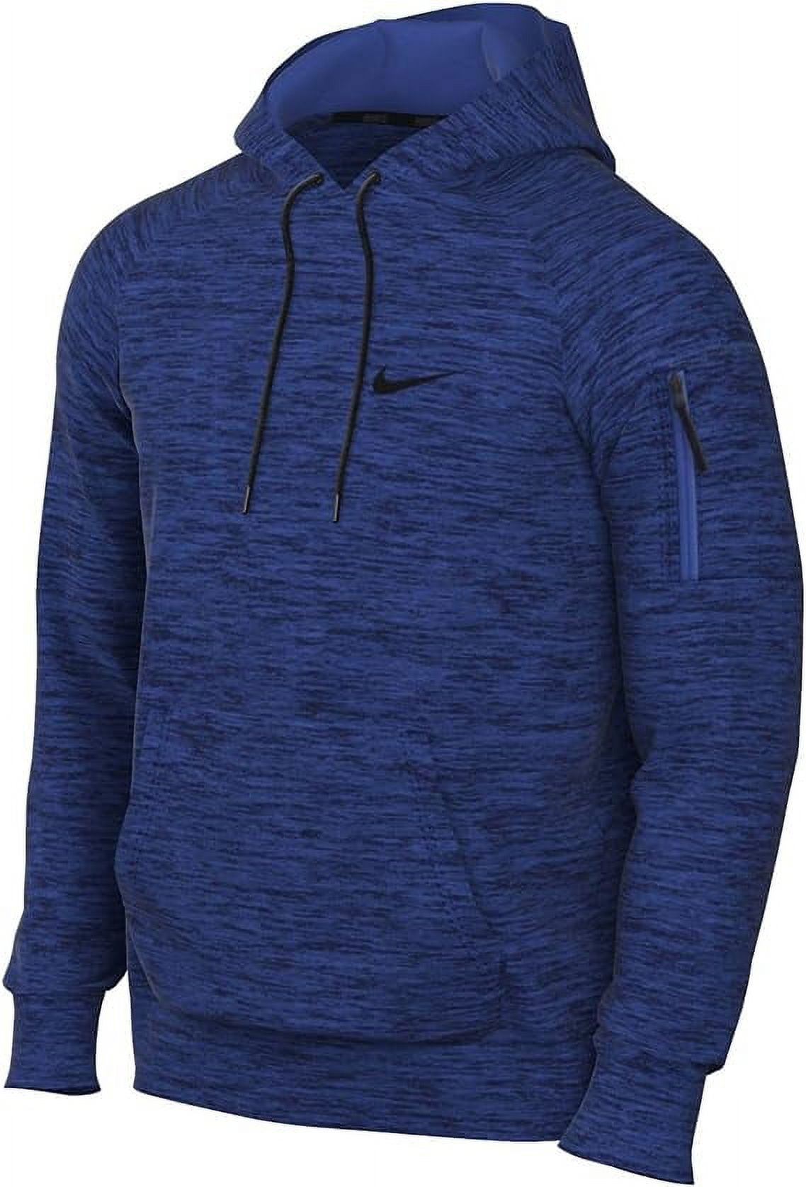 Men s Nike Therma FIT Zip Pocket Pullover Fitness Hoodie Color Blue Void Size M Walmart