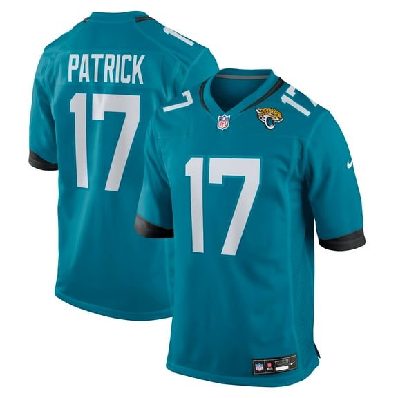 Men's Nike Tim Patrick  Teal Jacksonville Jaguars Team Game Jersey