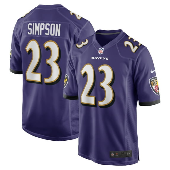 Men's Nike Trenton Simpson Purple Baltimore Ravens Team Game Jersey