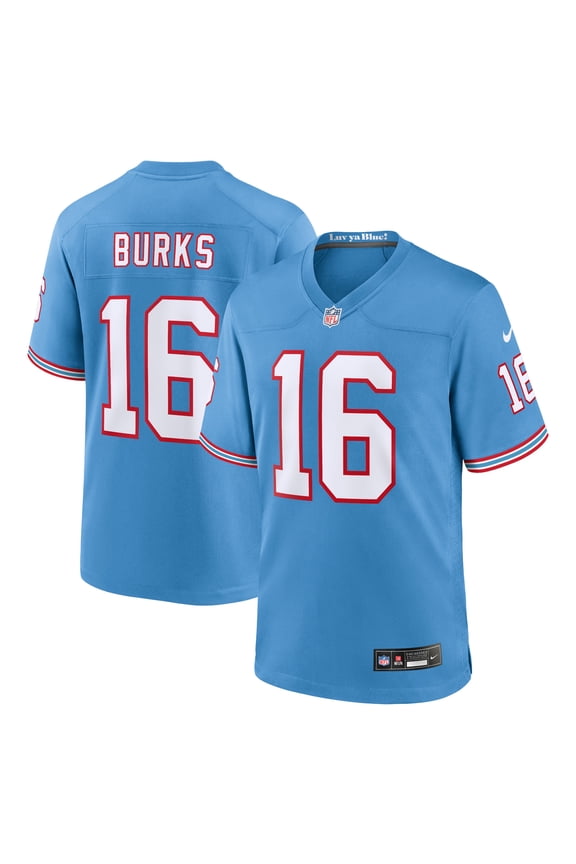Men's Nike Treylon Burks Light Blue Tennessee Titans Oilers Throwback Alternate Game Player Jersey