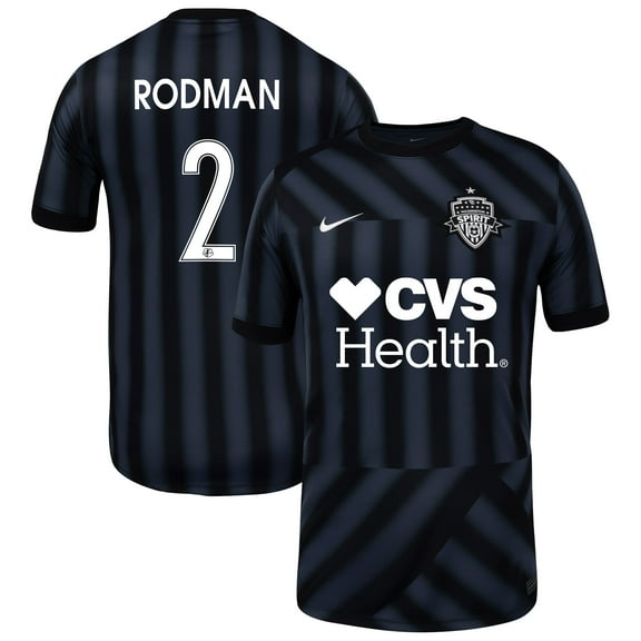 Men's Nike Trinity Rodman Black Washington Spirit 2025 Blackout Kit Replica Player Jersey