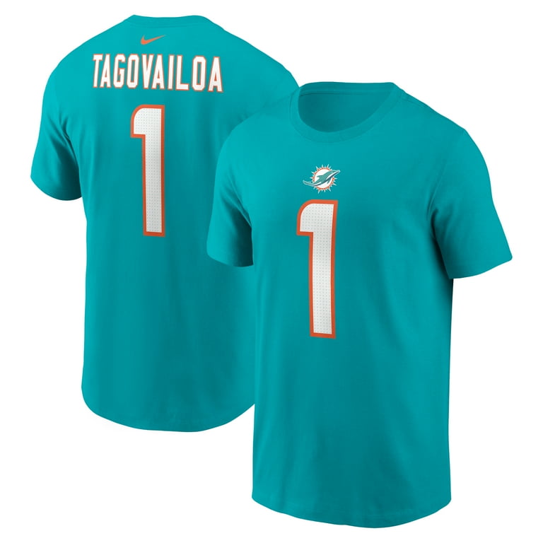 Men s Nike Tua Tagovailoa Aqua Miami Dolphins Player Name Number
