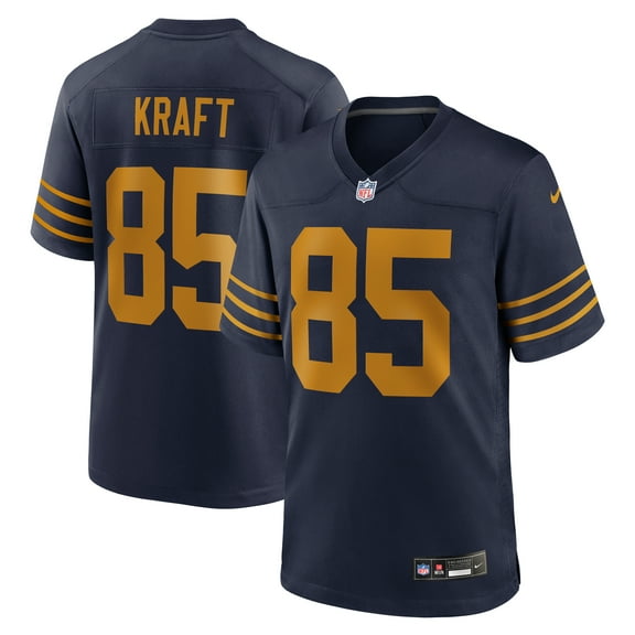 Men's Nike Tucker Kraft  Navy Green Bay Packers Alternate  Game Jersey