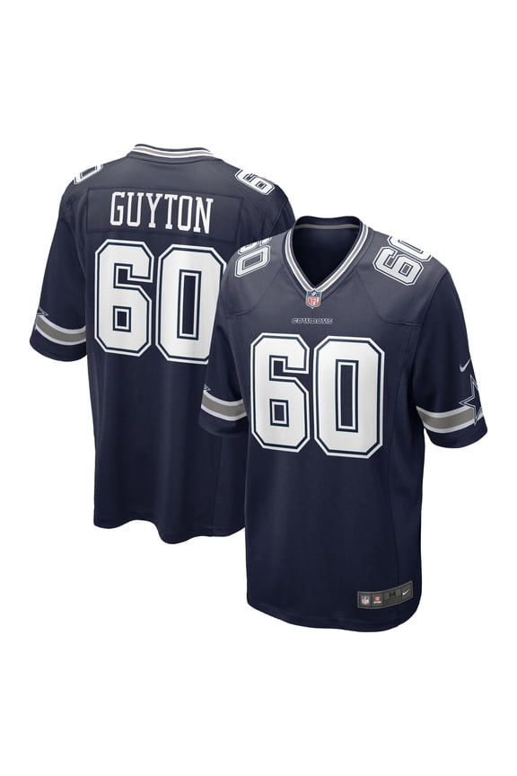 Men's Nike Tyler Guyton Navy Dallas Cowboys Player Game Jersey