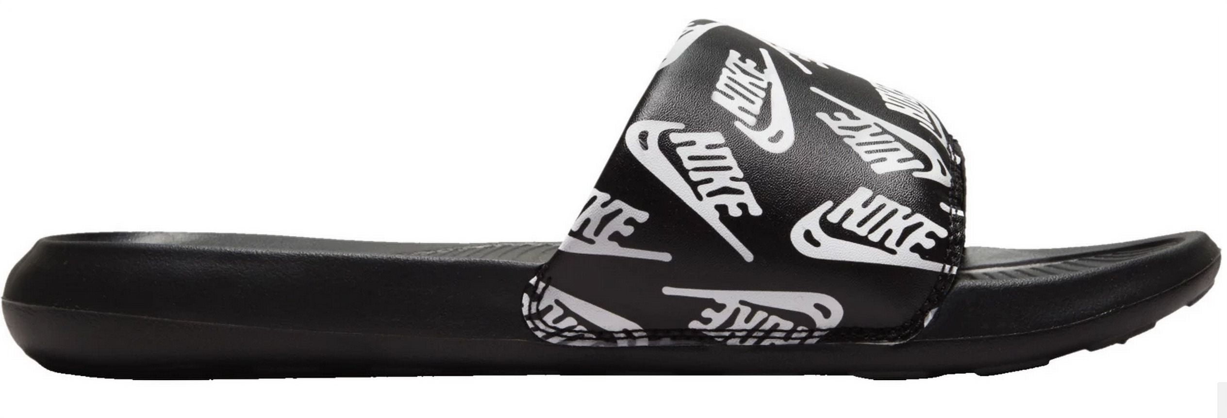 Men's Nike Victori One Slide Print Black/White-Black (CN9678 008) - 7