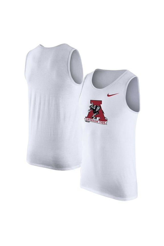 Men's Nike White Alabama Crimson Tide Vintage Logo Performance Tank Top