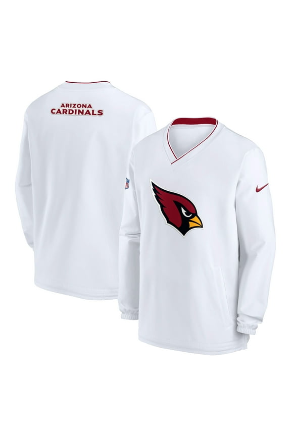 Men's Nike White Arizona Cardinals 2023/24 Sideline Repel V-Neck Long Sleeve Pullover Windshirt