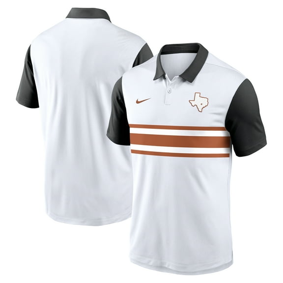 Men's Nike White/Black Texas Longhorns Athletic Prep Alt Logo Vapor Dri-FIT Polo