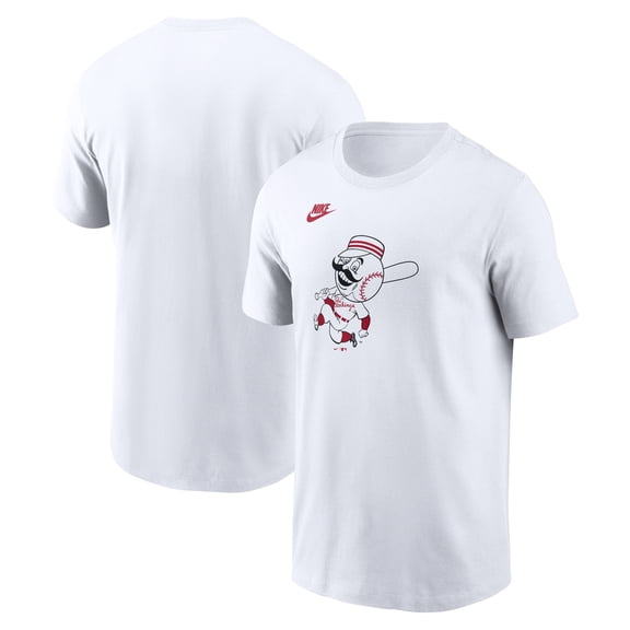 Men's Nike White Cincinnati Reds Cooperstown Collection Logo T-Shirt