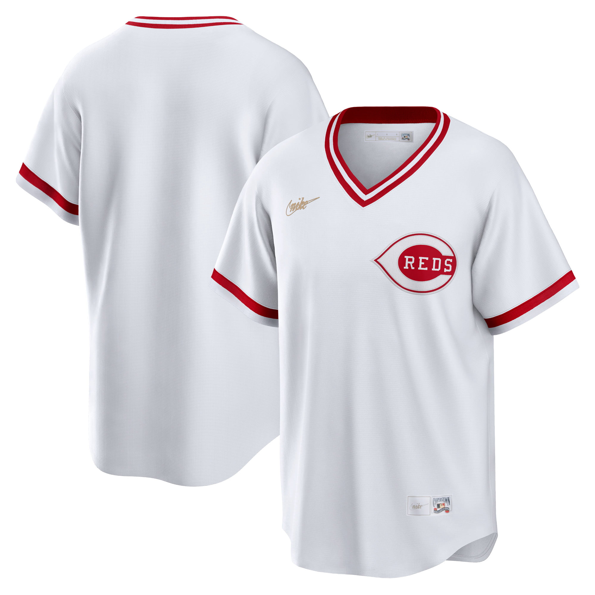 Men's Nike White Cincinnati Reds Home Cooperstown Collection Team Jersey 
