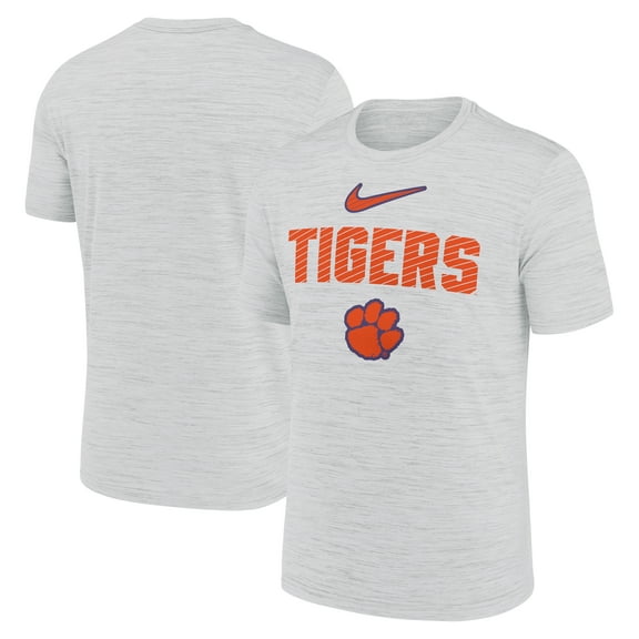 Men's Nike White Clemson Tigers Campus Slant Velocity Performance T-Shirt