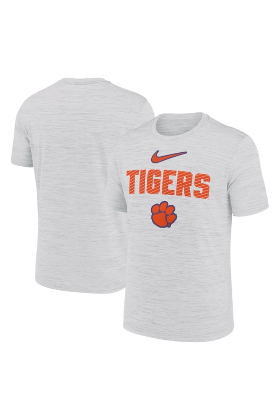 Men's Nike White Clemson Tigers Campus Slant Velocity Performance T-Shirt