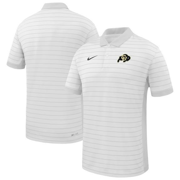 Men's Nike White Colorado Buffaloes 2025 Early Season Coaches Sideline Victory Stripe Performance Polo