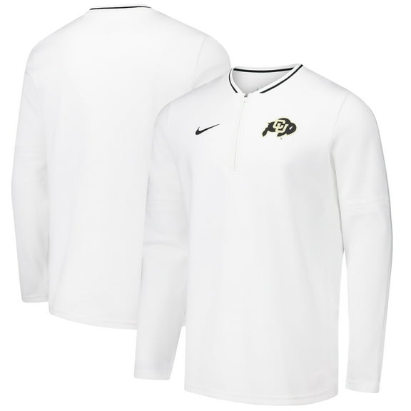 Men's Nike White Colorado Buffaloes Coaches Quarter-Zip Jacket