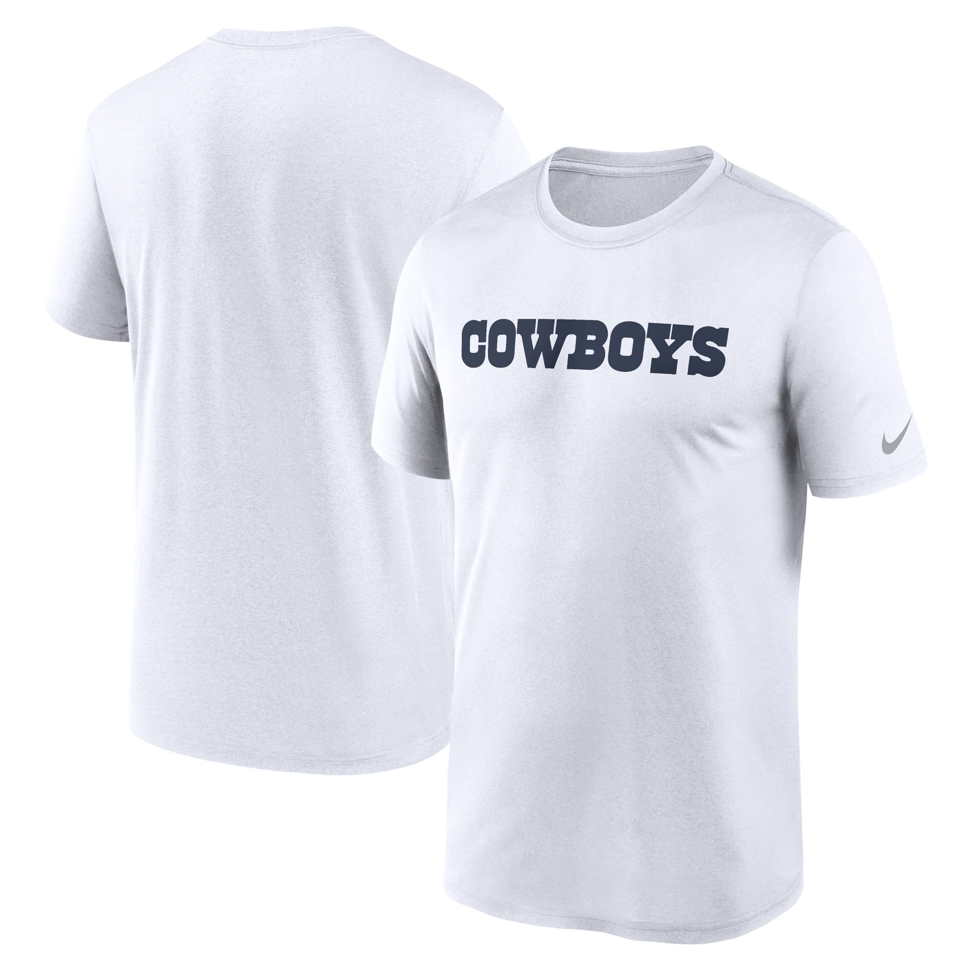 Men's Nike White Dallas Cowboys Legend Wordmark Performance T-Shirt ...