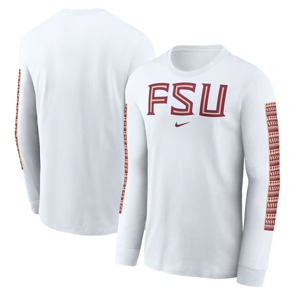 Men's Nike White Florida State Seminoles Local Spirit Slogan Long Sleeve T-Shirt