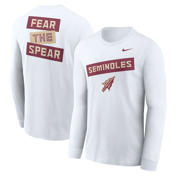 Men's Nike White Florida State Seminoles Two-Hit Classic Location Long Sleeve T-Shirt