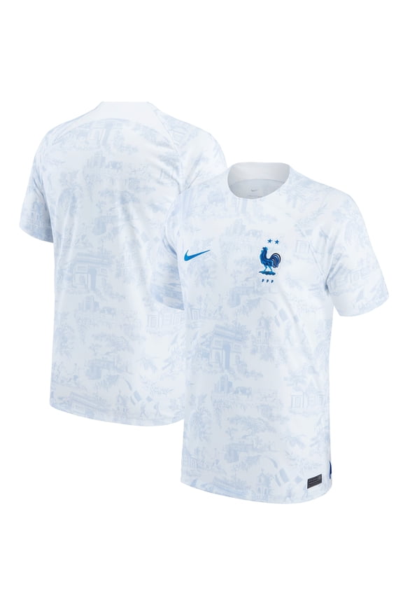 Men's Nike White France National Team 2022/23 Away Breathe Stadium Replica Blank Jersey