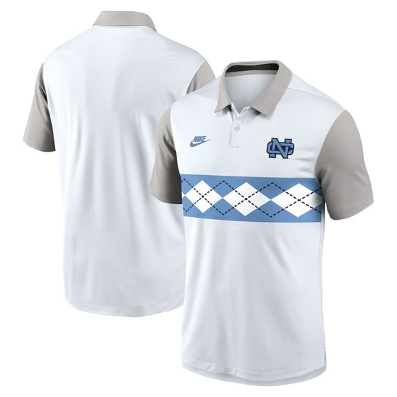 Men's Nike White/Gray North Carolina Tar Heels Athletic Prep Legacy Logo Vapor Dri-FIT Polo