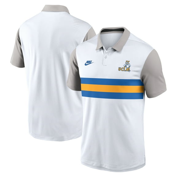 Men's Nike White/Gray UCLA Bruins Athletic Prep Legacy Logo Vapor Dri-FIT Polo