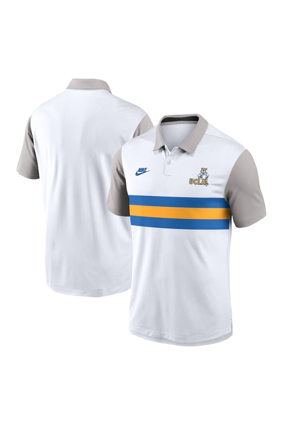 Men's Nike White/Gray UCLA Bruins Athletic Prep Legacy Logo Vapor Dri-FIT Polo