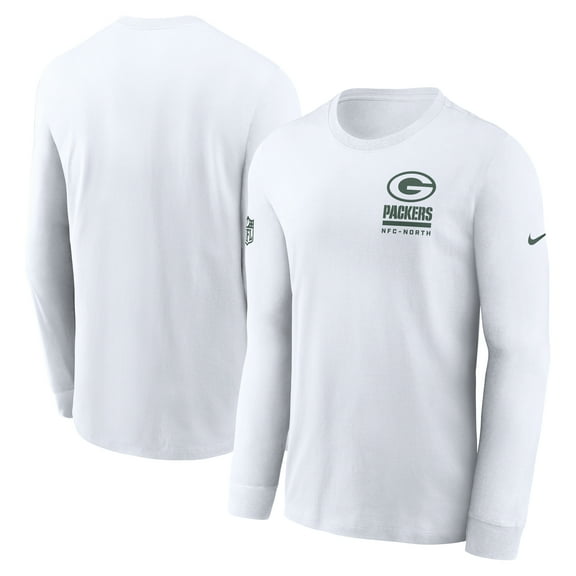 Men's Nike White Green Bay Packers Sideline Dri-FIT Long Sleeve T-Shirt