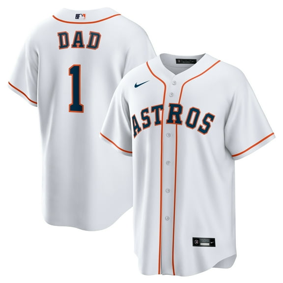 Men's-Nike White Houston Astros #1 Dad Home Replica Jersey