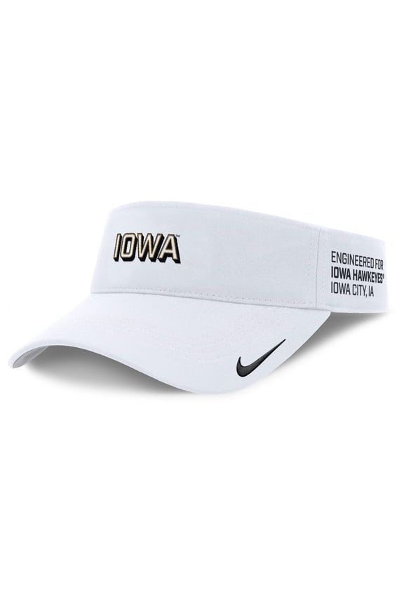 Men's Nike White Iowa Hawkeyes 2025 On-Field Gameday Performance Ace Adjustable Visor