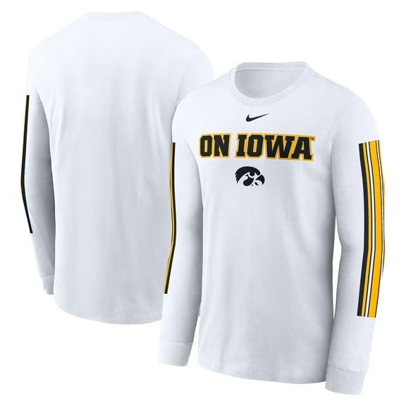 Men's Nike White Iowa Hawkeyes Local Spirit Slogan Long Sleeve T-Shirt