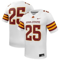 Men's Nike #25 White Iowa State Cyclones Game Football Jersey