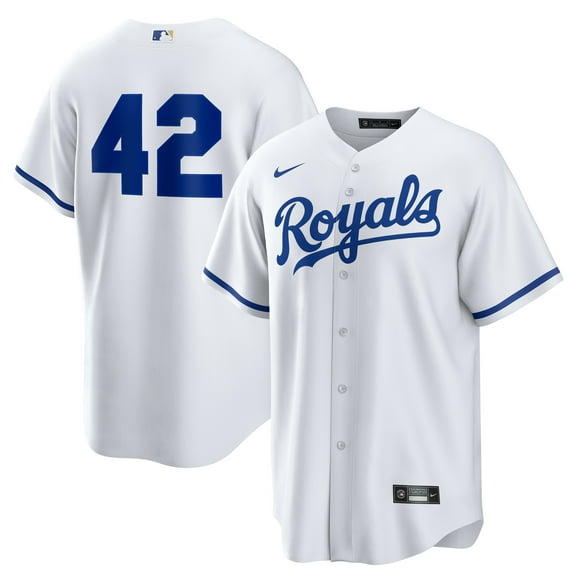 Men's Nike White Kansas City Royals Home  2025 Jackie Robinson Day Replica Jersey