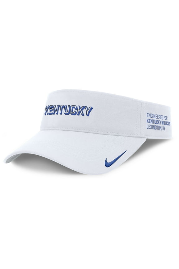 Men's Nike White Kentucky Wildcats 2025 On-Field Gameday Performance Ace Adjustable Visor