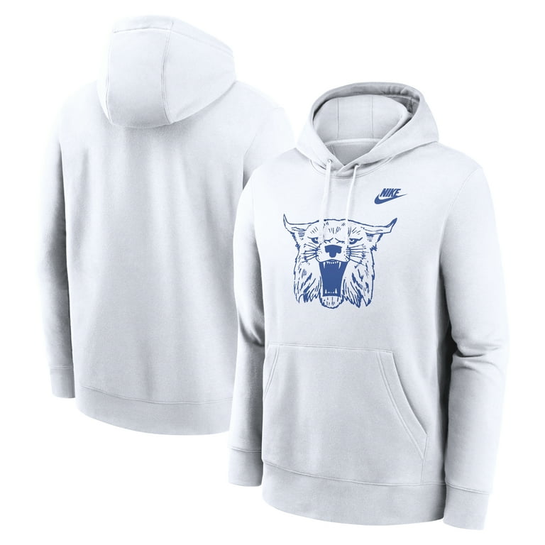 Men s Nike White Kentucky Wildcats Legacy Logo Club Fleece Pullover Hoodie Walmart