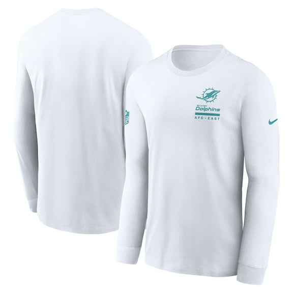 Men's Nike White Miami Dolphins Sideline Dri-FIT Long Sleeve T-Shirt